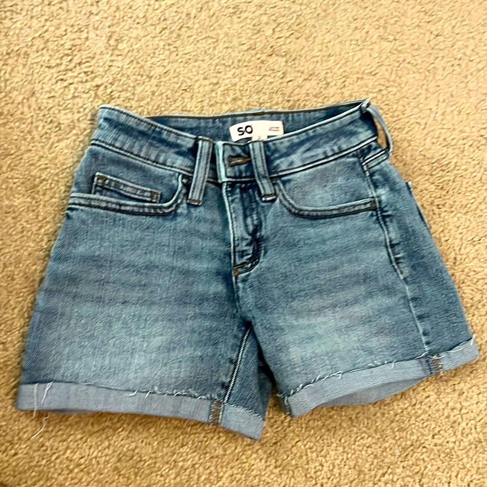 SO Women's Denim Blue Midi Shorts